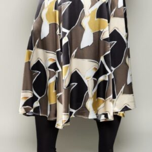 Jupe longue évasée matière satinée polyester elasthane