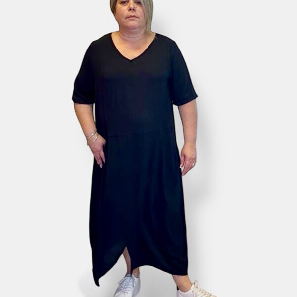 Robe longue grande taille noire G'Oze