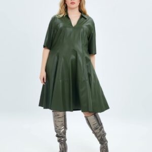 Robe cuir vert