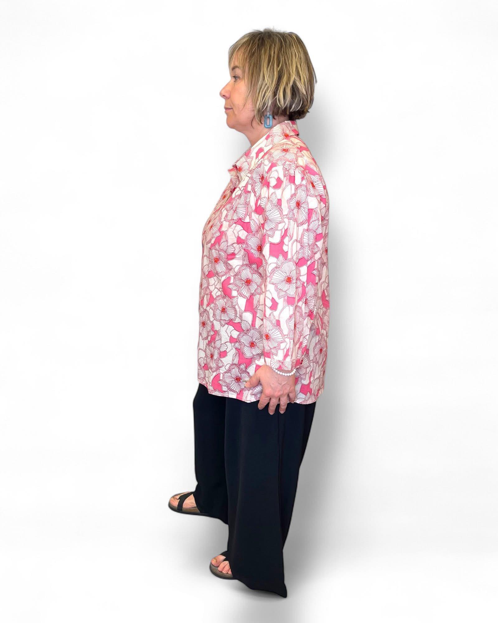 Chemise coton à fleurs rose Agathe et Louise – Image 4